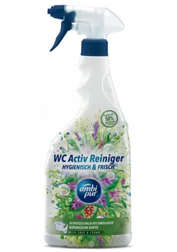 Універсальний засіб для чищення туалету і ванної кімнати Ambi Pur WC Botanical Fragrances Дика шавлія і кедр, 750 мл